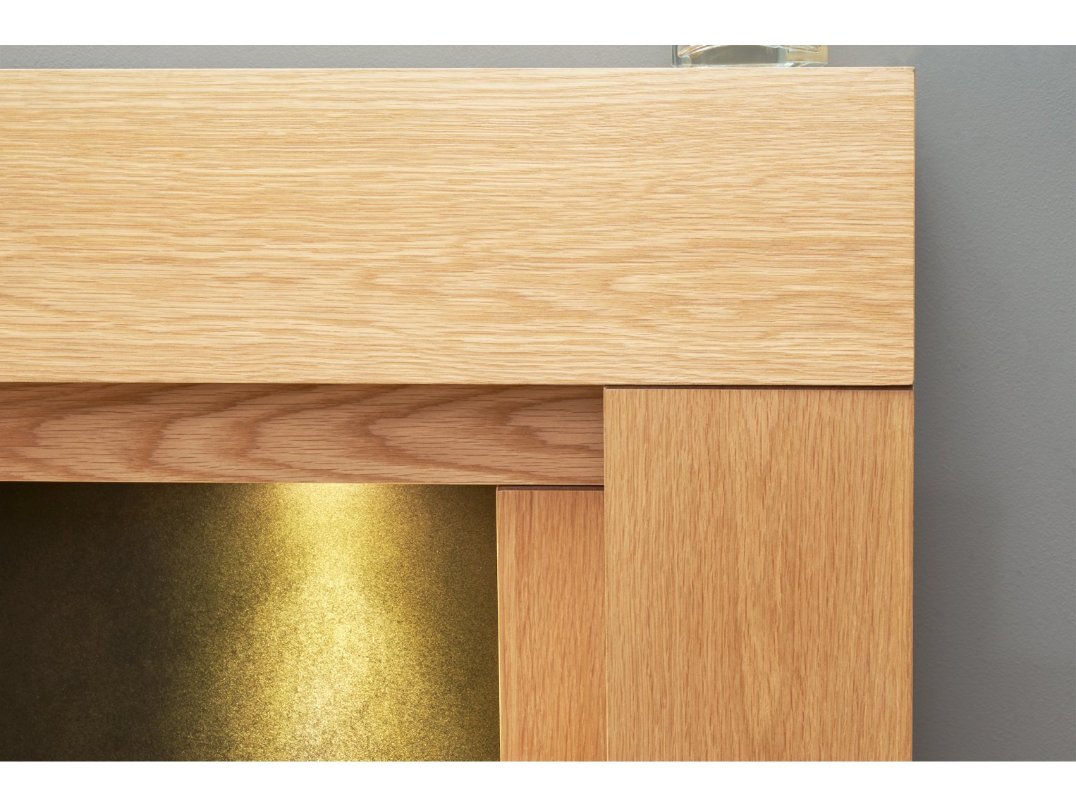 Adam Beaumont Oak & Black Fireplace + Downlights & Eclipse Electric Fire Chrome, 48"