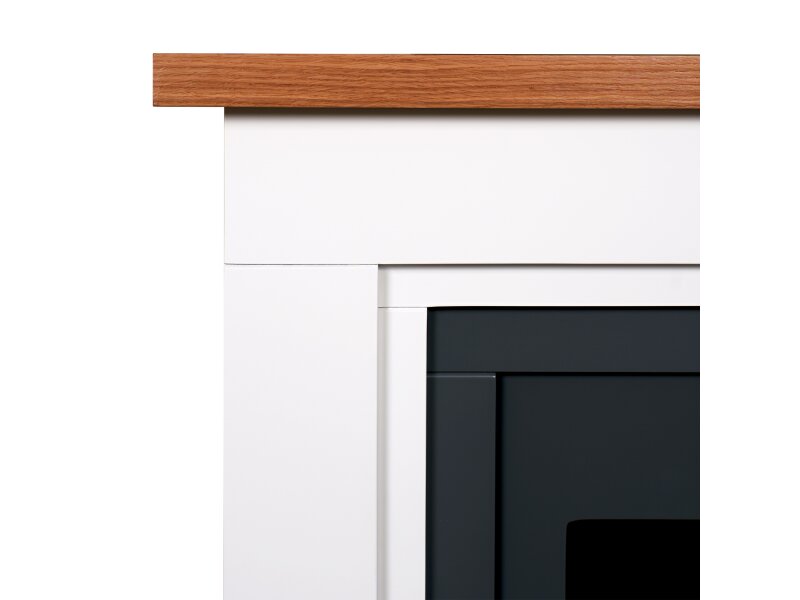 Adam Brentwood Fireplace Pure White & Charcoal Grey with Ontario Electric fire, 43 Inch