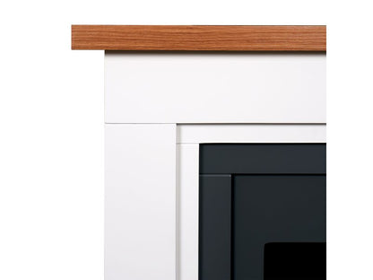 Adam Brentwood Fireplace Pure White & Charcoal Grey with Ontario Electric fire, 43 Inch