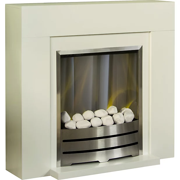 Adam CAPRICE ELECTRIC FIREPLACE SUITE Electric Fire Brushed Steel, 39"