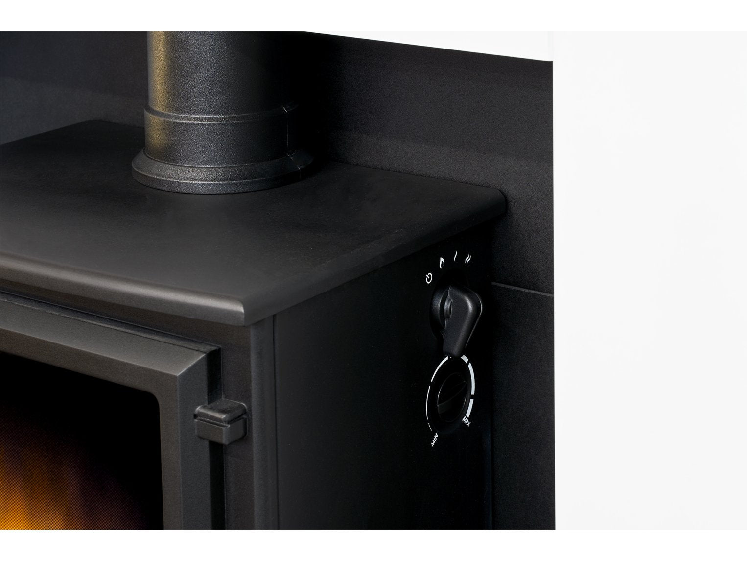 Adam Chester Fireplace Pure White + Hudson Electric Stove Black, 39"