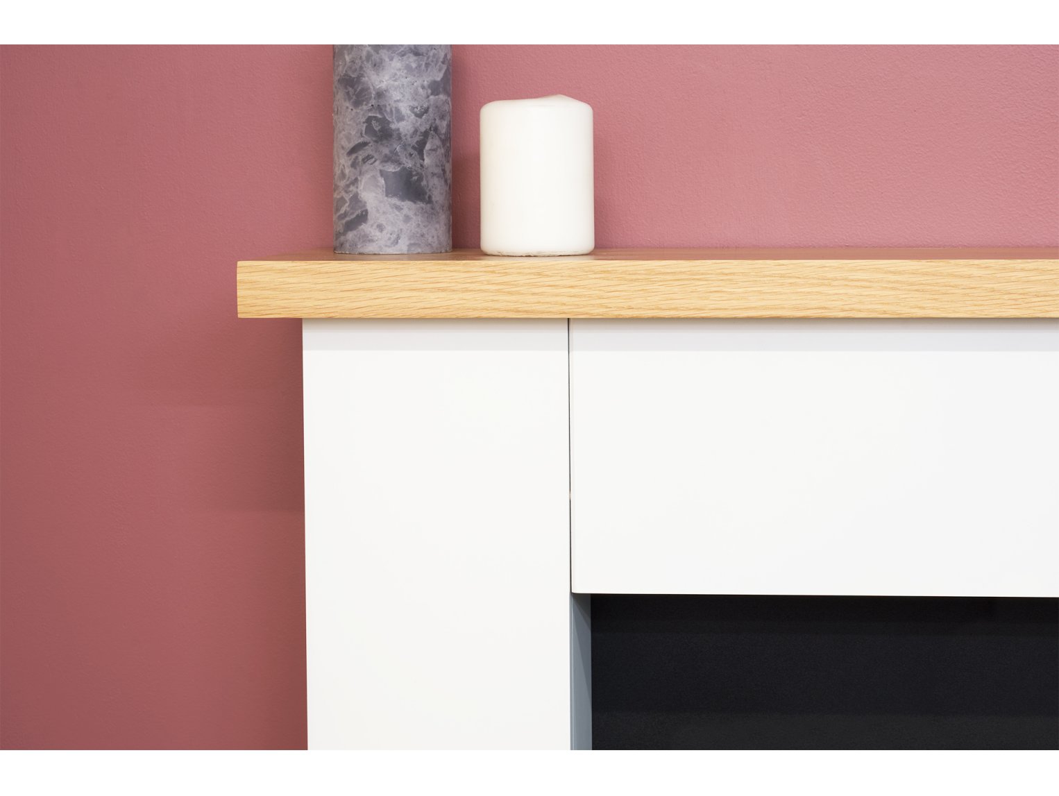 Adam Chester Fireplace Pure White + Ripon Electric Stove Black, 39"