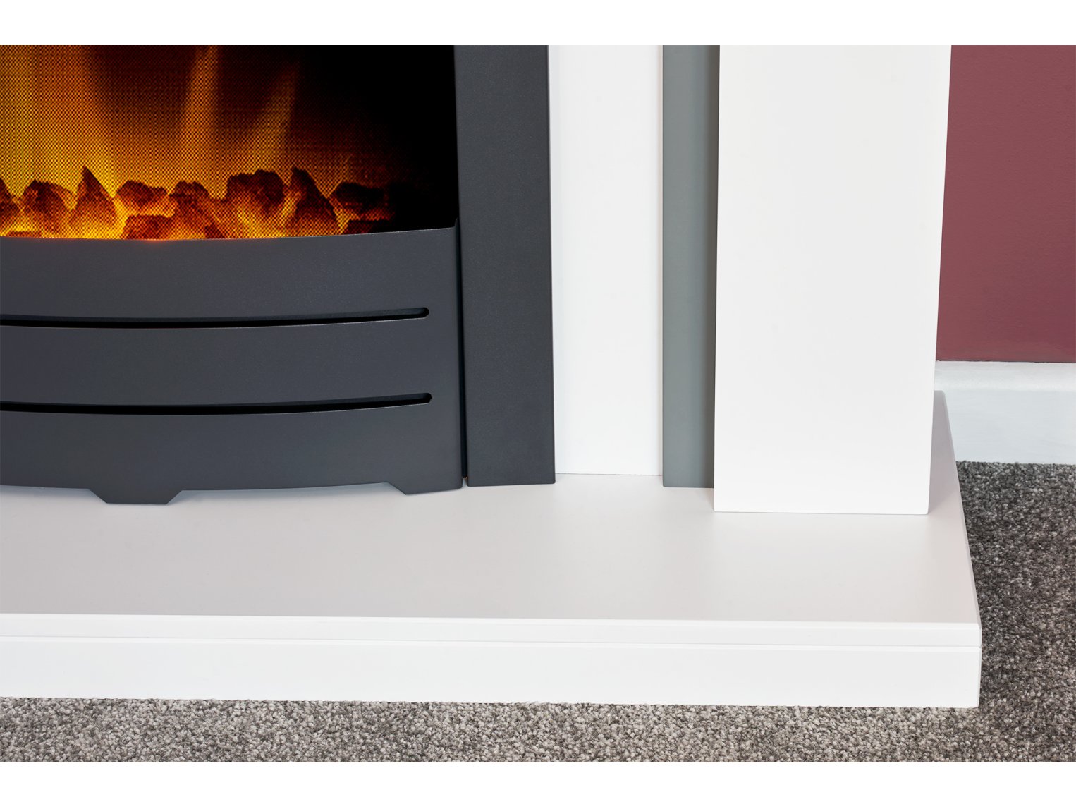 Adam Chilton Fireplace Pure White & Grey + Colorado Electric Fire Black, 39"