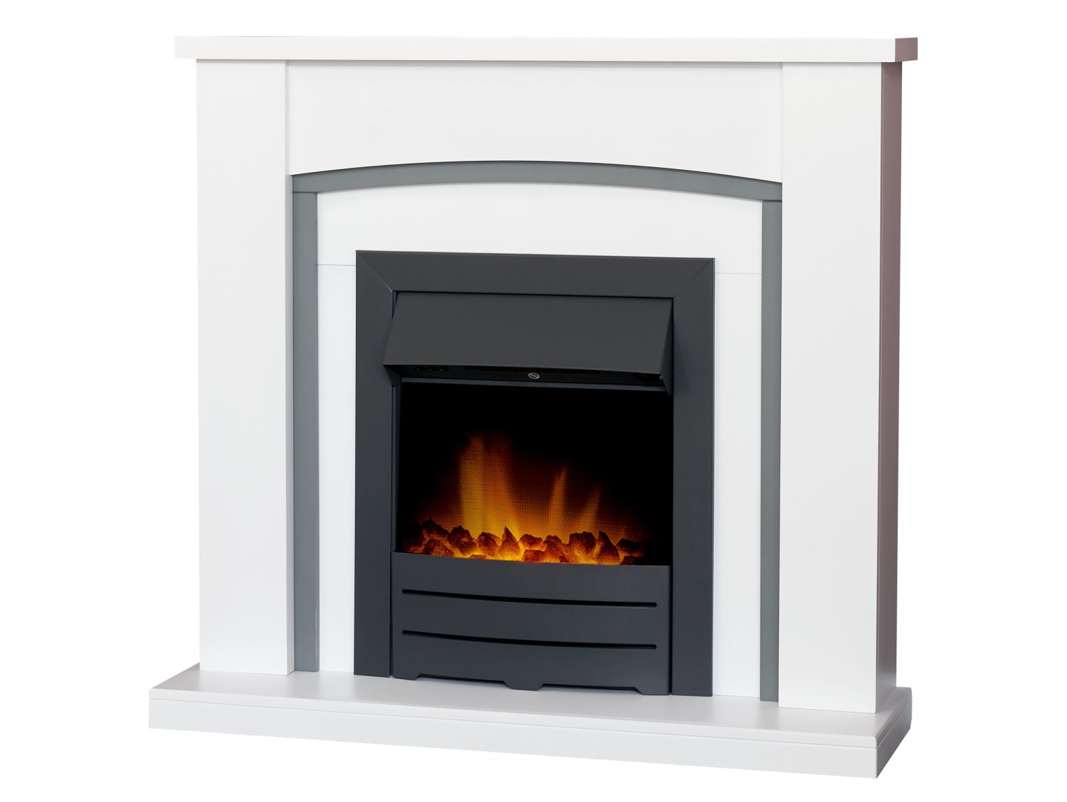 Adam Chilton Fireplace Pure White & Grey + Colorado Electric Fire Black, 39"