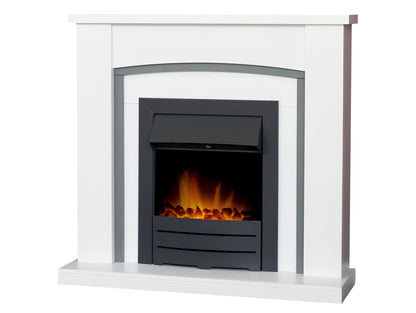 Adam Chilton Fireplace Pure White & Grey + Colorado Electric Fire Black, 39"