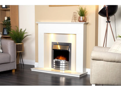 Adam Comet Electric Inset Fire in Brushed Steel