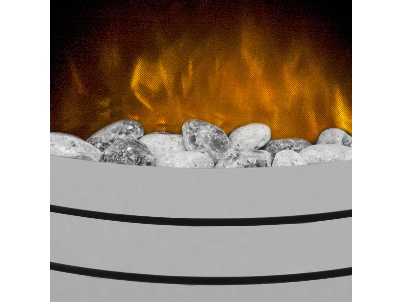 Adam Comet Electric Inset Fire in Brushed Steel