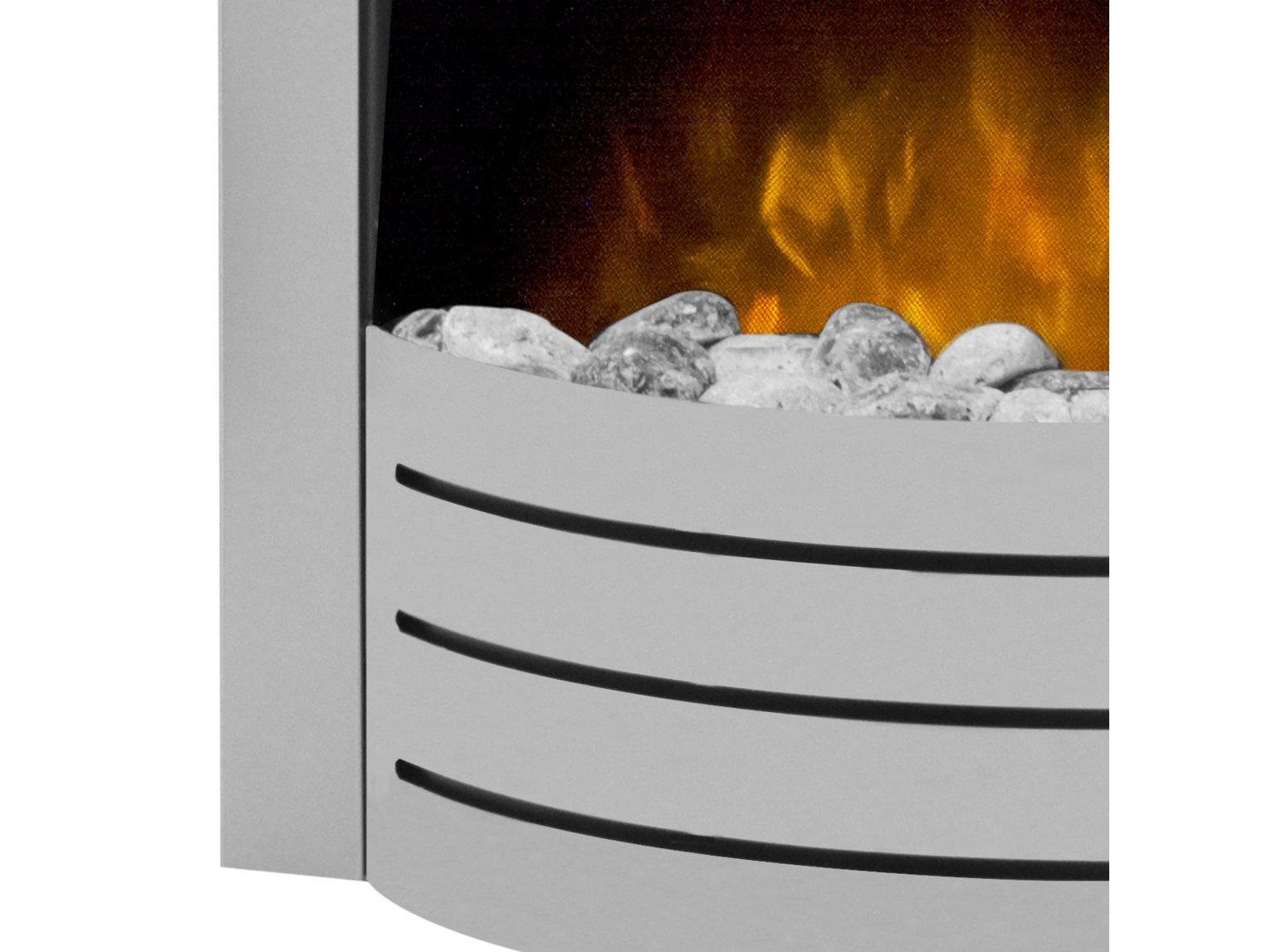 Adam Comet Electric Inset Fire in Brushed Steel