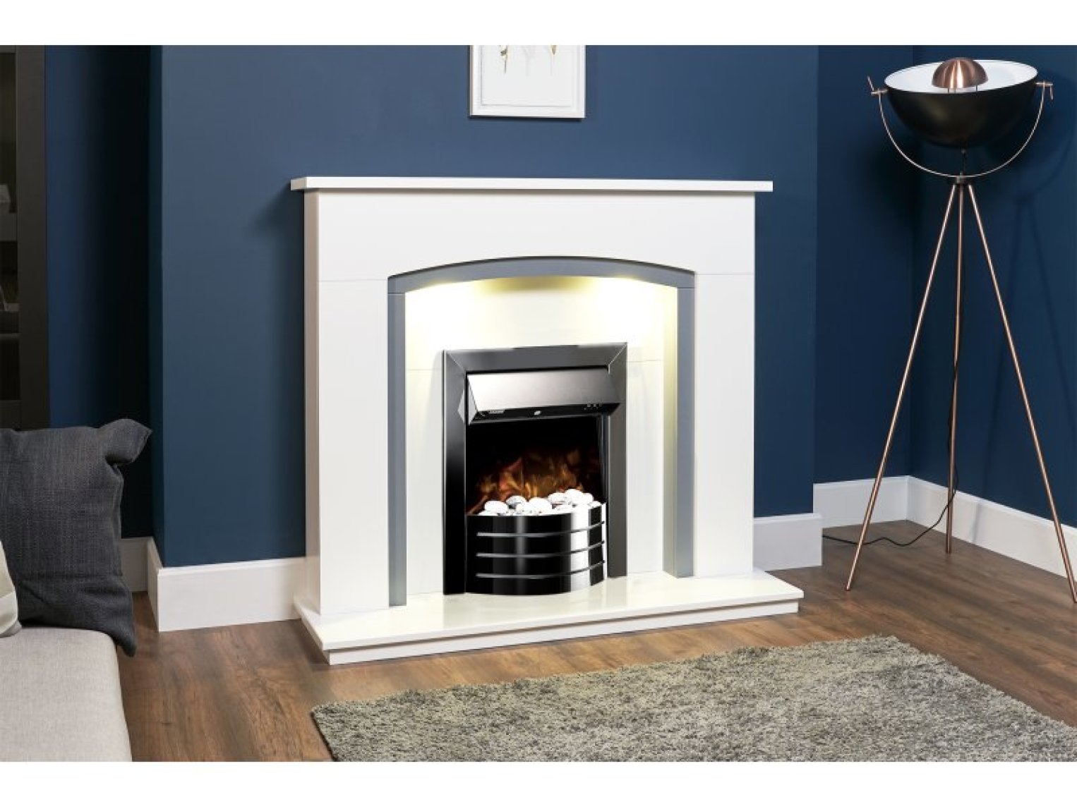 Adam Comet Electric Inset Fire in Black Nickel