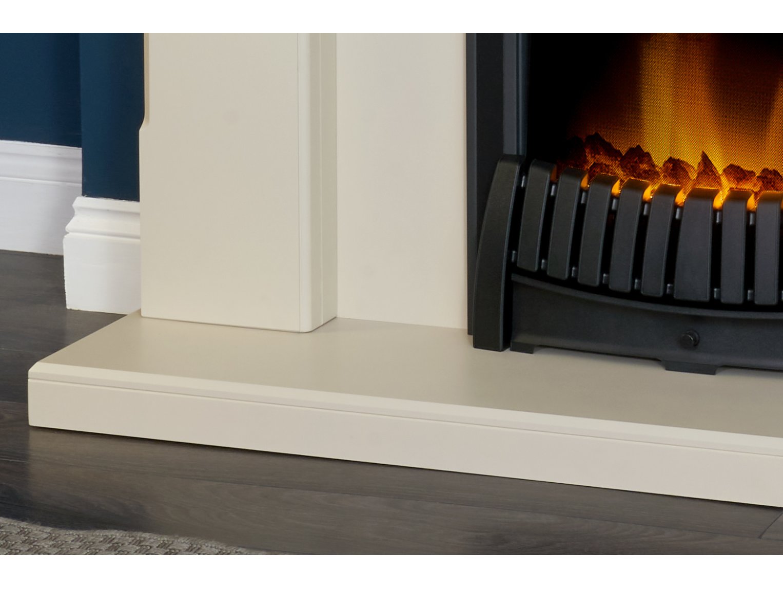 Adam Cotswold Fireplace Stone Effect + Elan Electric Fire Black, 48"