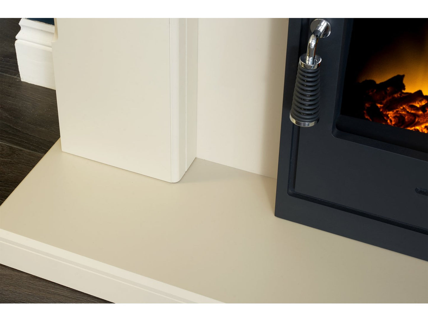 Adam Cotswold Fireplace Stone Effect + Oslo Electric Inset Stove Black, 48"