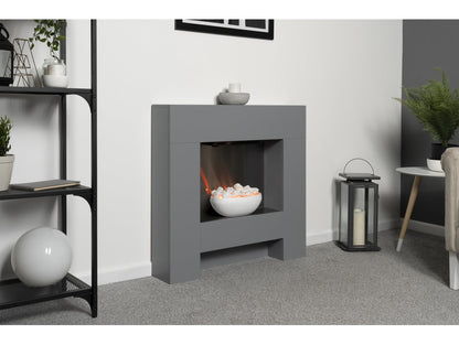 Adam Cubist Grey Electric Fireplace Suite 36"