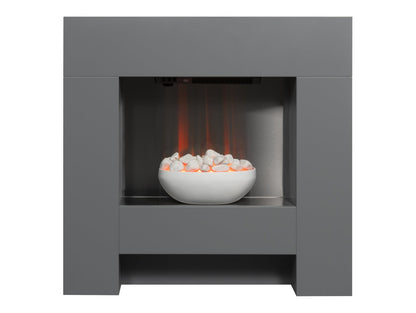 Adam Cubist Electric Fireplace Suite in Grey, 36 Inch