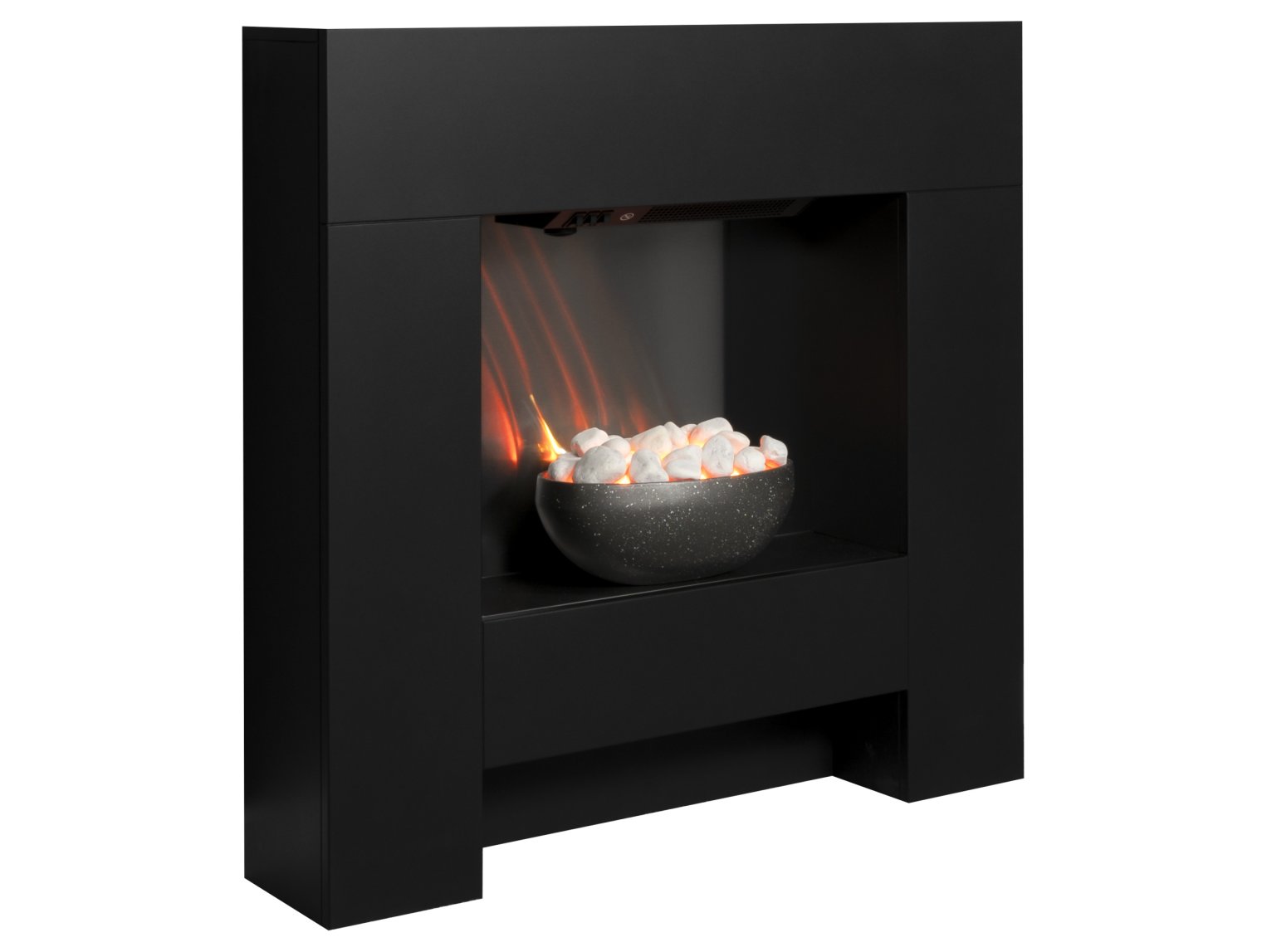 Adam Cubist Textured Black Electric Fireplace Suite 36"