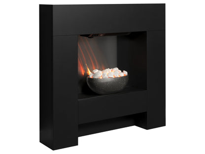 Adam Cubist Textured Black Electric Fireplace Suite 36"