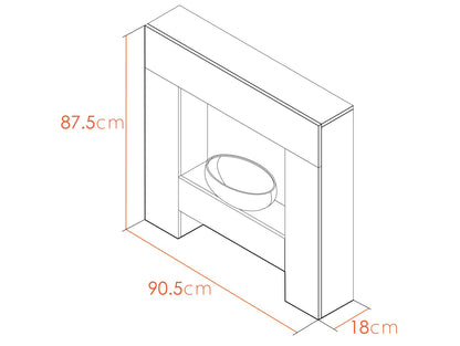 Adam Cubist Grey Electric Fireplace Suite 36"