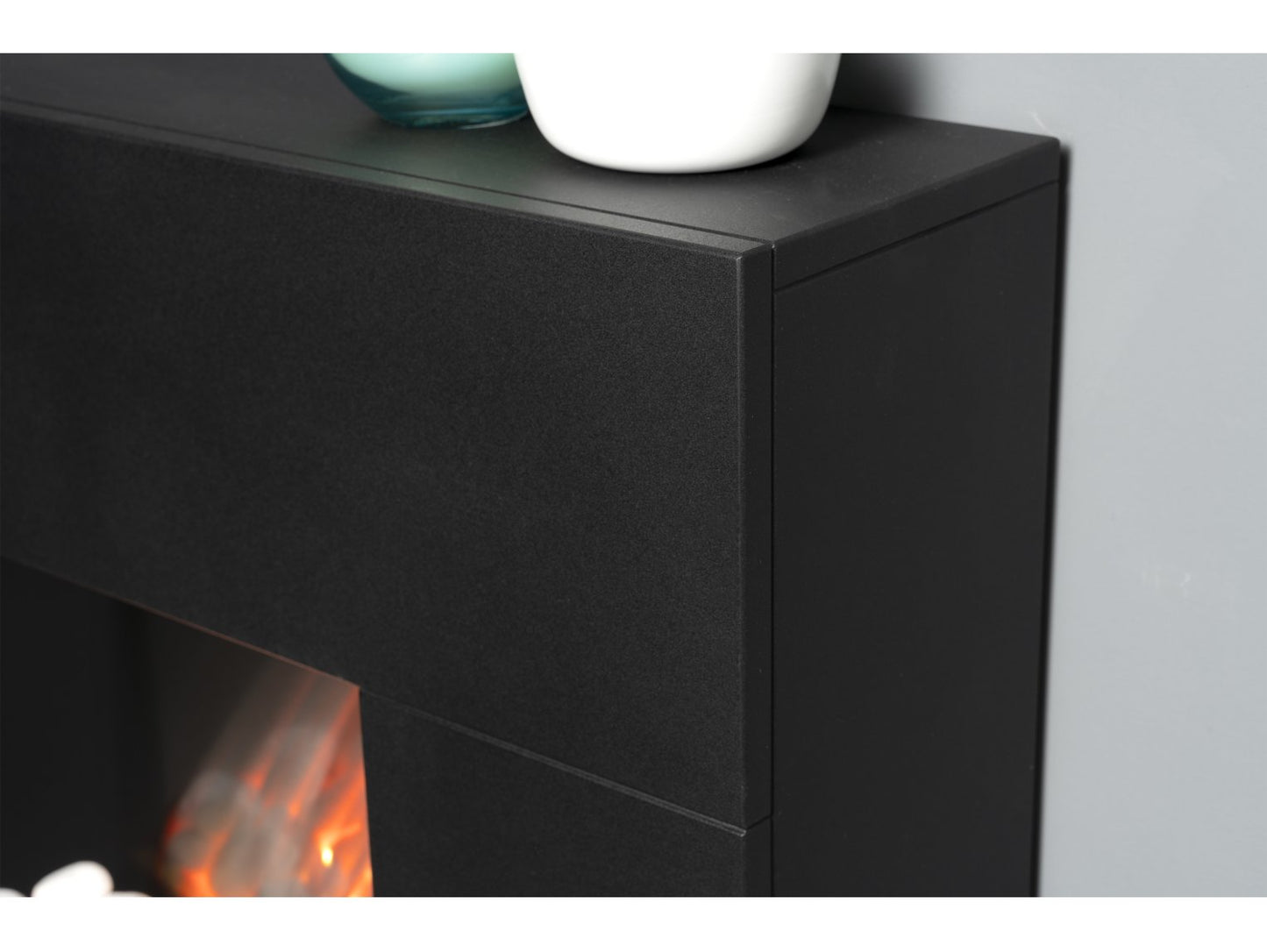Adam Cubist Textured Black Electric Fireplace Suite 36"
