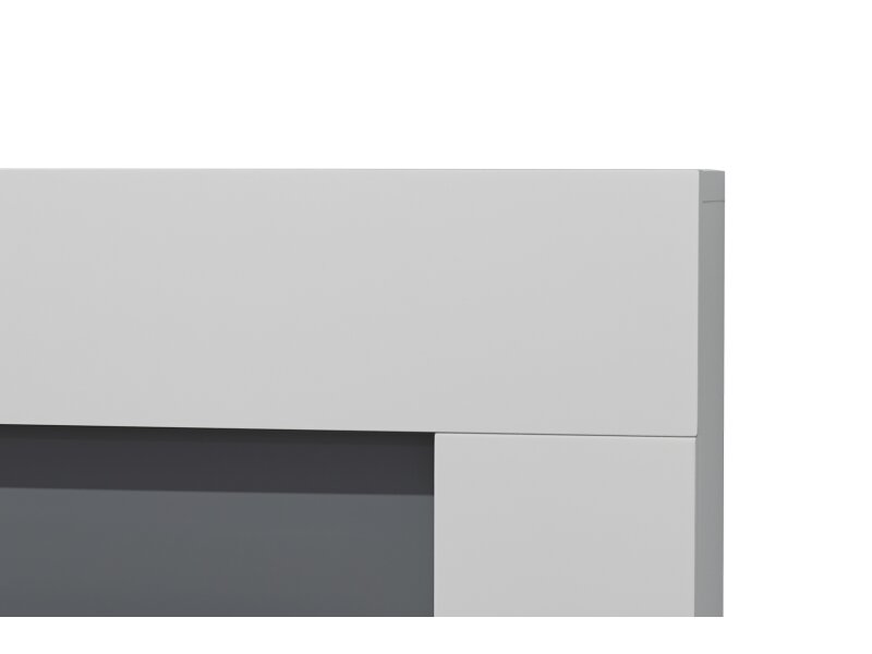 Adam Dakota Fireplace Pure White & Grey + Helios Electric Fire Brushed Steel, 39"