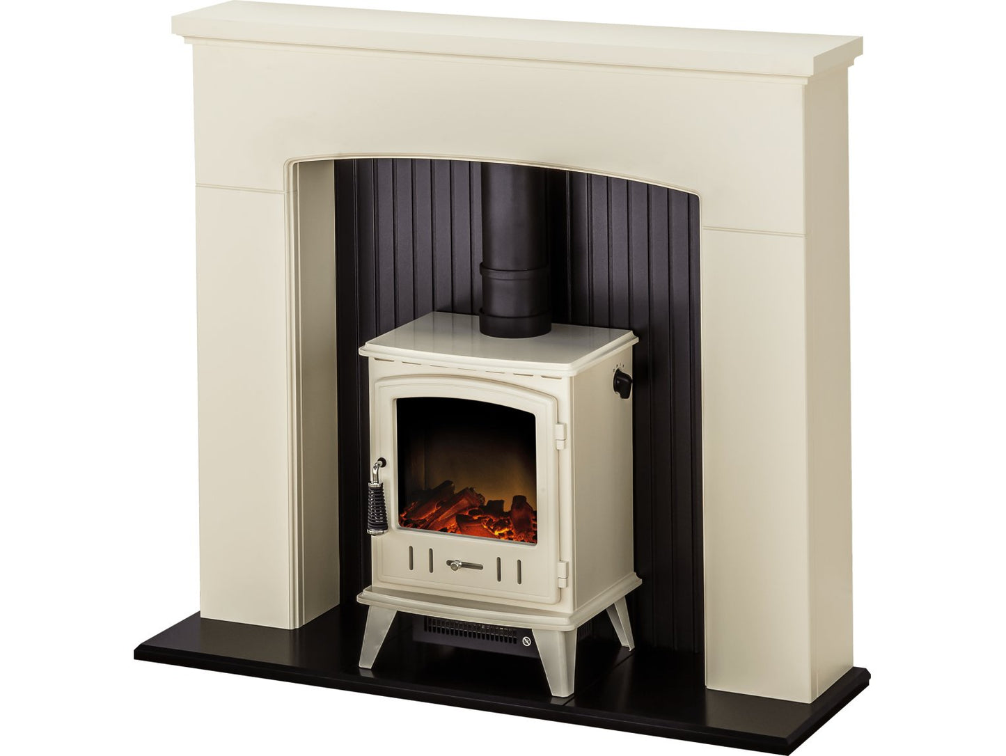 Adam Derwent Stove Suite Cream + Aviemore Electric Stove Cream Enamel, 48"