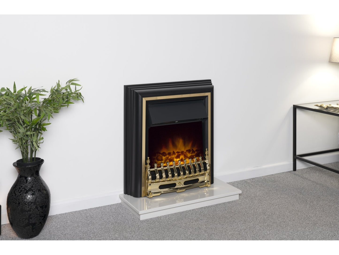 Adam Durham Brass Freestanding Electric Fire