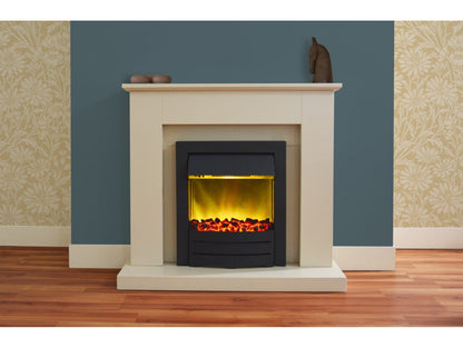 Adam Fareham Fireplace Suite Stone Effect + Colorado Electric Fire Black, 39"