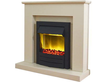 Adam Fareham Fireplace Suite Stone Effect + Colorado Electric Fire Black, 39"