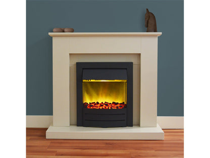 Adam Fareham Fireplace Suite Stone Effect + Colorado Electric Fire Black, 39"