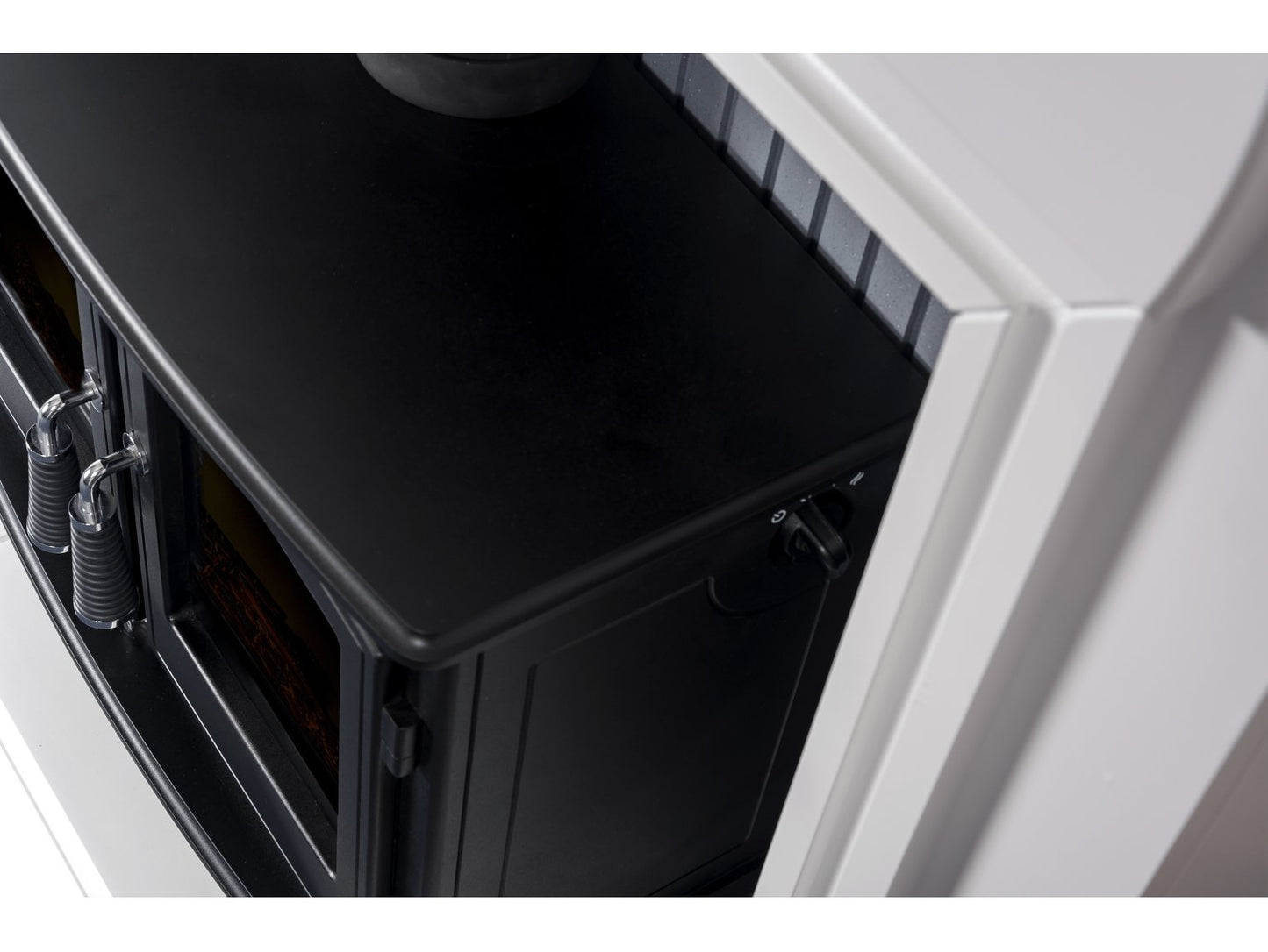 Adam Florence Stove Suite Pure White + Woodhouse Electric Stove Black, 48"