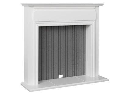 Adam Florence Stove Suite Pure White + Aviemore Electric Stove Black Enamel 48"