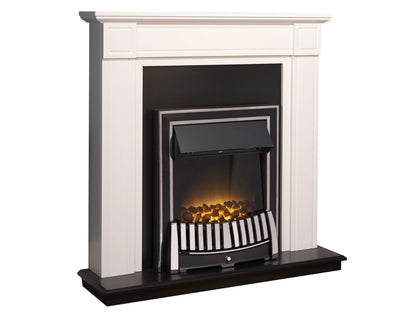 Adam Georgian Fireplace Suite Pure White + Elan Electric Fire Chrome, 39"