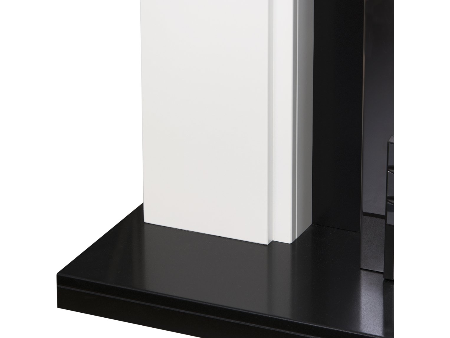 Adam Greenwich Fireplace Suite Pure White & Black + Eclipse Electric Fire Chrome, 45"