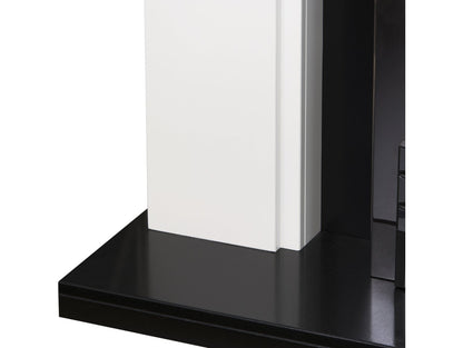 Adam Greenwich Fireplace Suite Pure White & Black + Eclipse Electric Fire Chrome, 45"