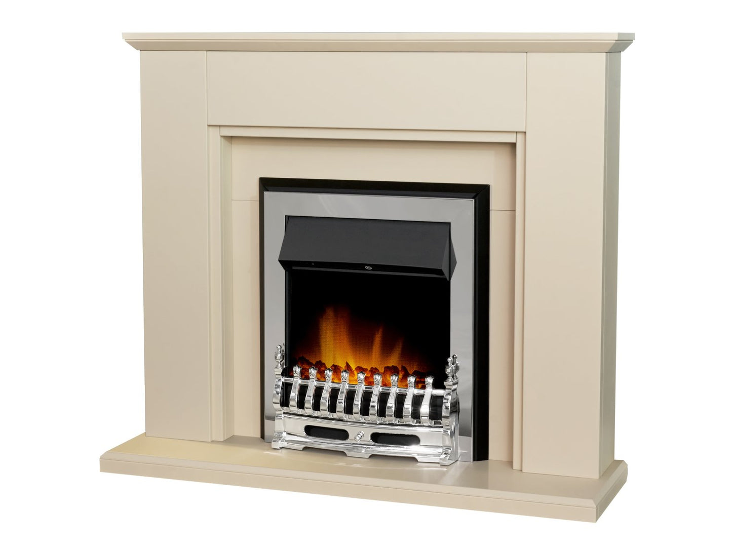 Adam Greenwich Fireplace Stone Effect + Blenheim Electric Fire Chrome, 45"