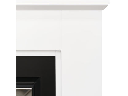 Adam Greenwich Fireplace Suite Pure White & Black + Eclipse Electric Fire Chrome, 45"