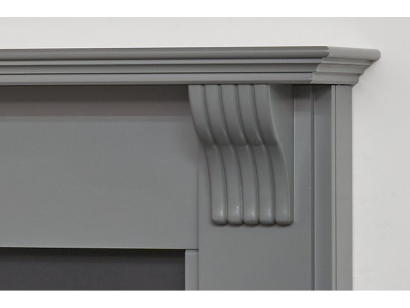 Adam Harrogate Stove Fireplace in Grey & Black w Aviemore Electric Stove in Black, 39"