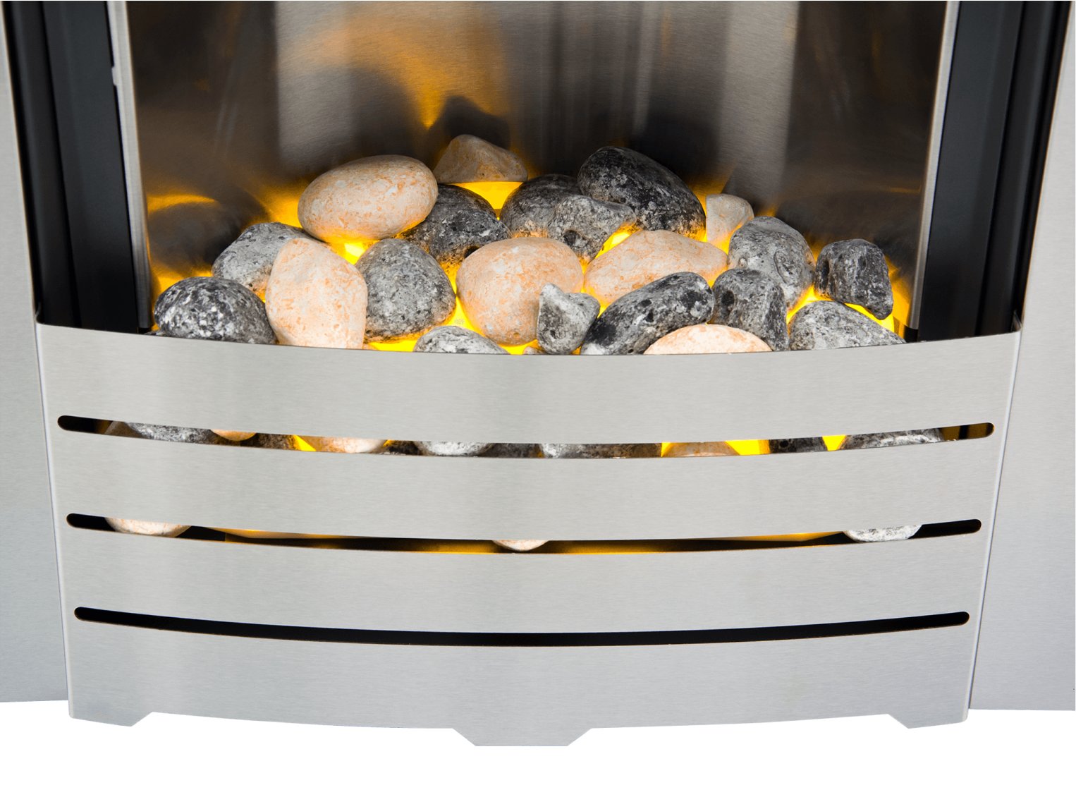 Adam Helios Electric Inset Fire Heater Brushed Steel