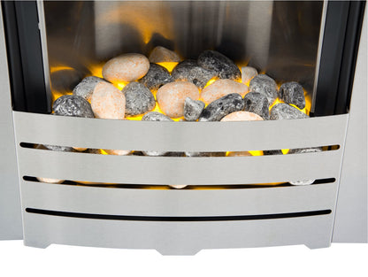 Adam Helios Electric Inset Fire Heater Brushed Steel
