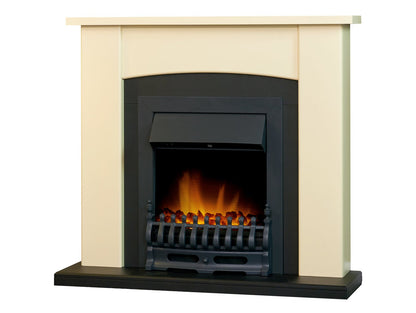 Adam Holden Fireplace Cream & Black + Blenheim Electric Fire Black, 39"