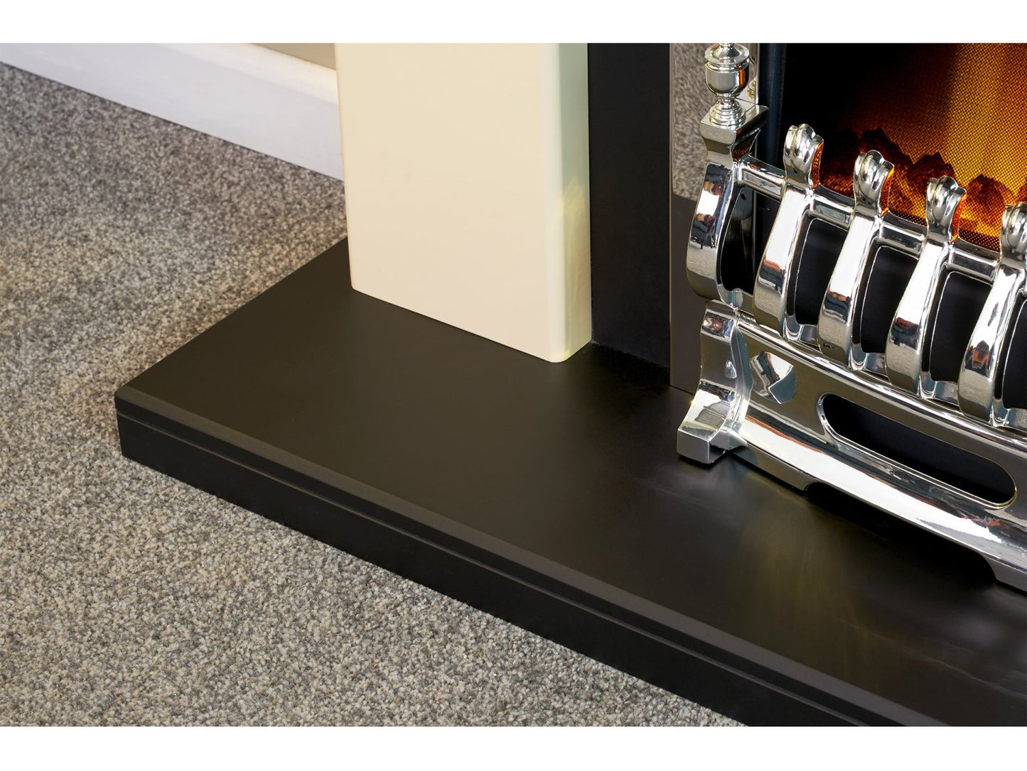 Adam Holden Fireplace Cream & Black + Blenheim Electric Fire Chrome, 39"