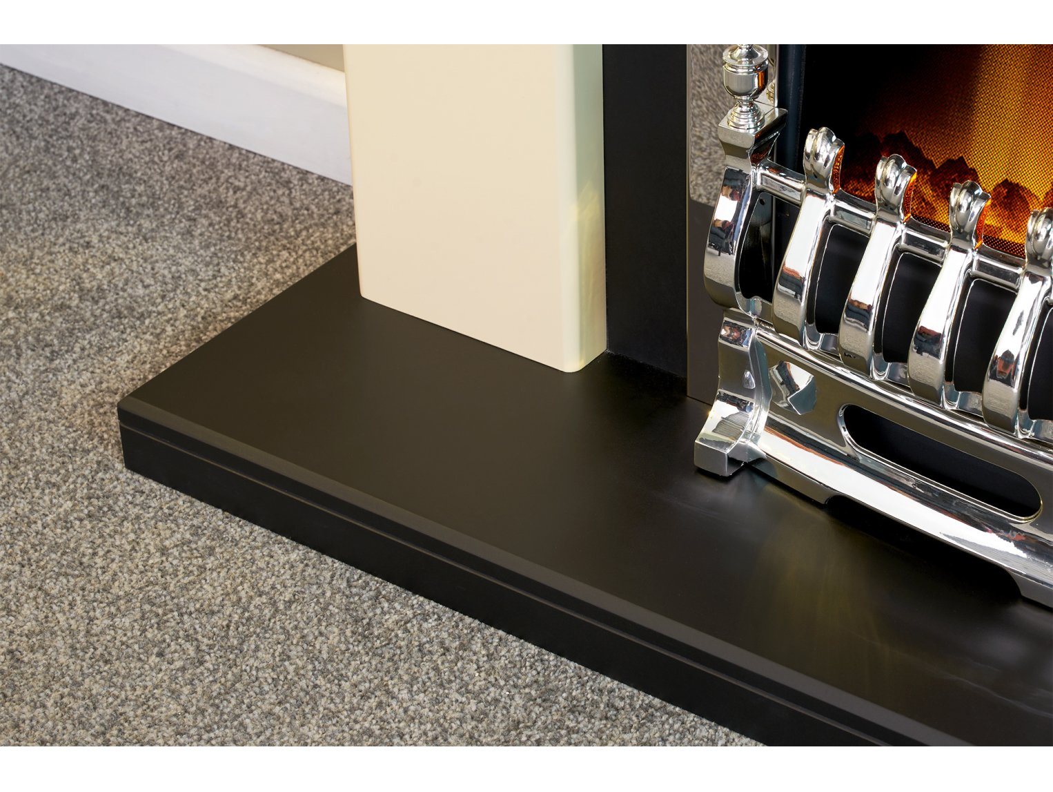 Adam Holden Fireplace Cream & Black + Blenheim Electric Fire Chrome, 39"