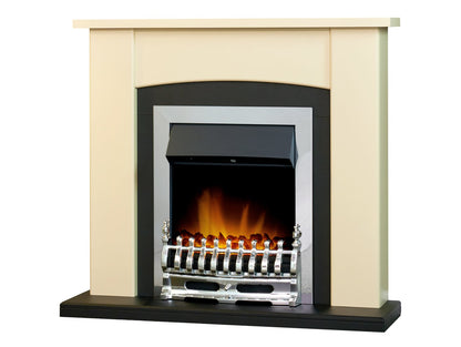 Adam Holden Fireplace Cream & Black + Blenheim Electric Fire Chrome, 39"