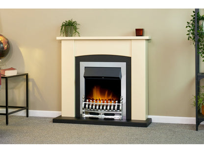 Adam Holden Fireplace Cream & Black + Blenheim Electric Fire Chrome, 39"