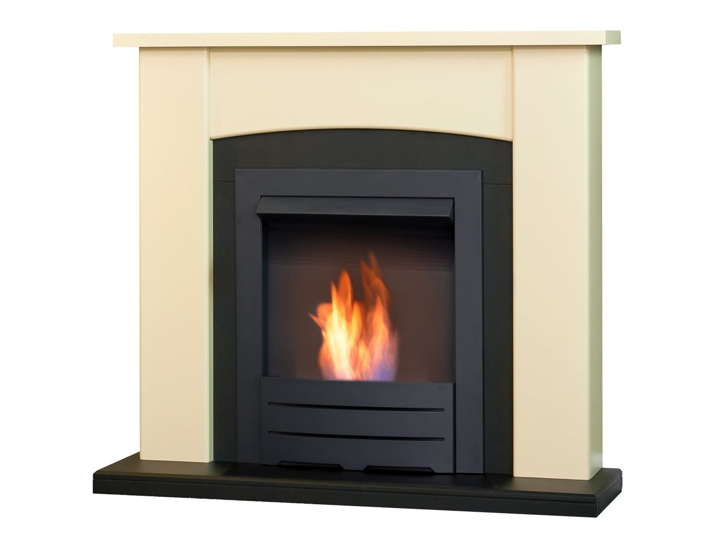 Adam Holden Fireplace Cream + & Black Colorado Bio Ethanol Fire Black, 39"