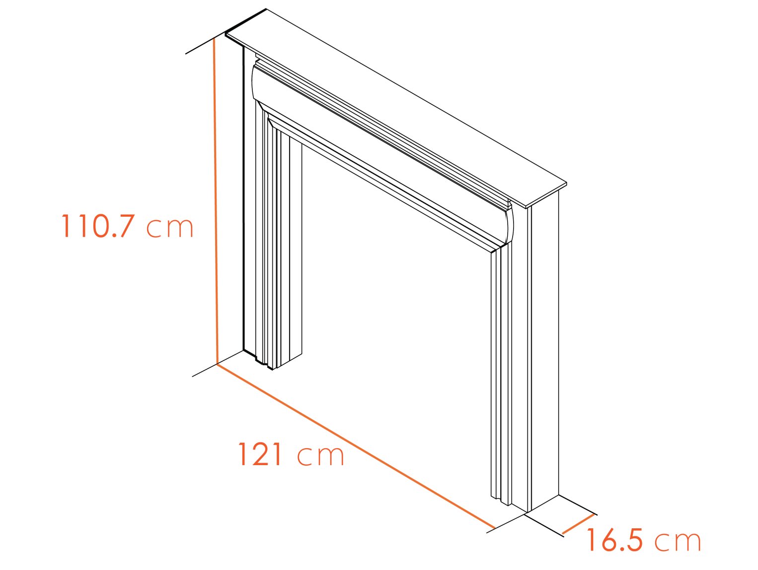 Adam Honley Mantelpiece Pure White, 48"