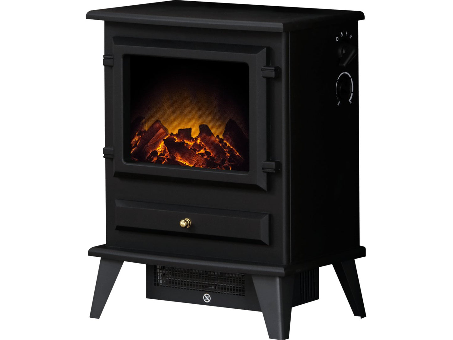 Adam Hudson Electric Stove Black + Straight Stove Pipe