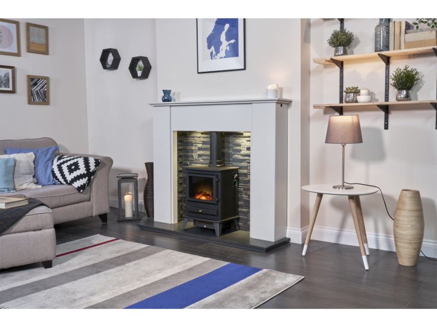 Adam Hudson Electric Stove Black + Straight Stove Pipe