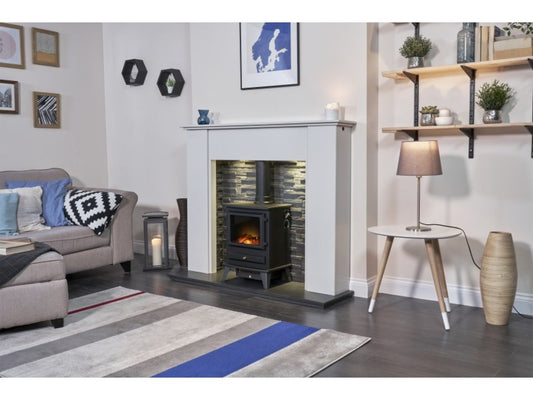 Adam Hudson Electric Stove Black + Straight Stove Pipe