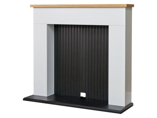 Adam Innsbruck Stove Fireplace in Pure White & Black, 45 Inch