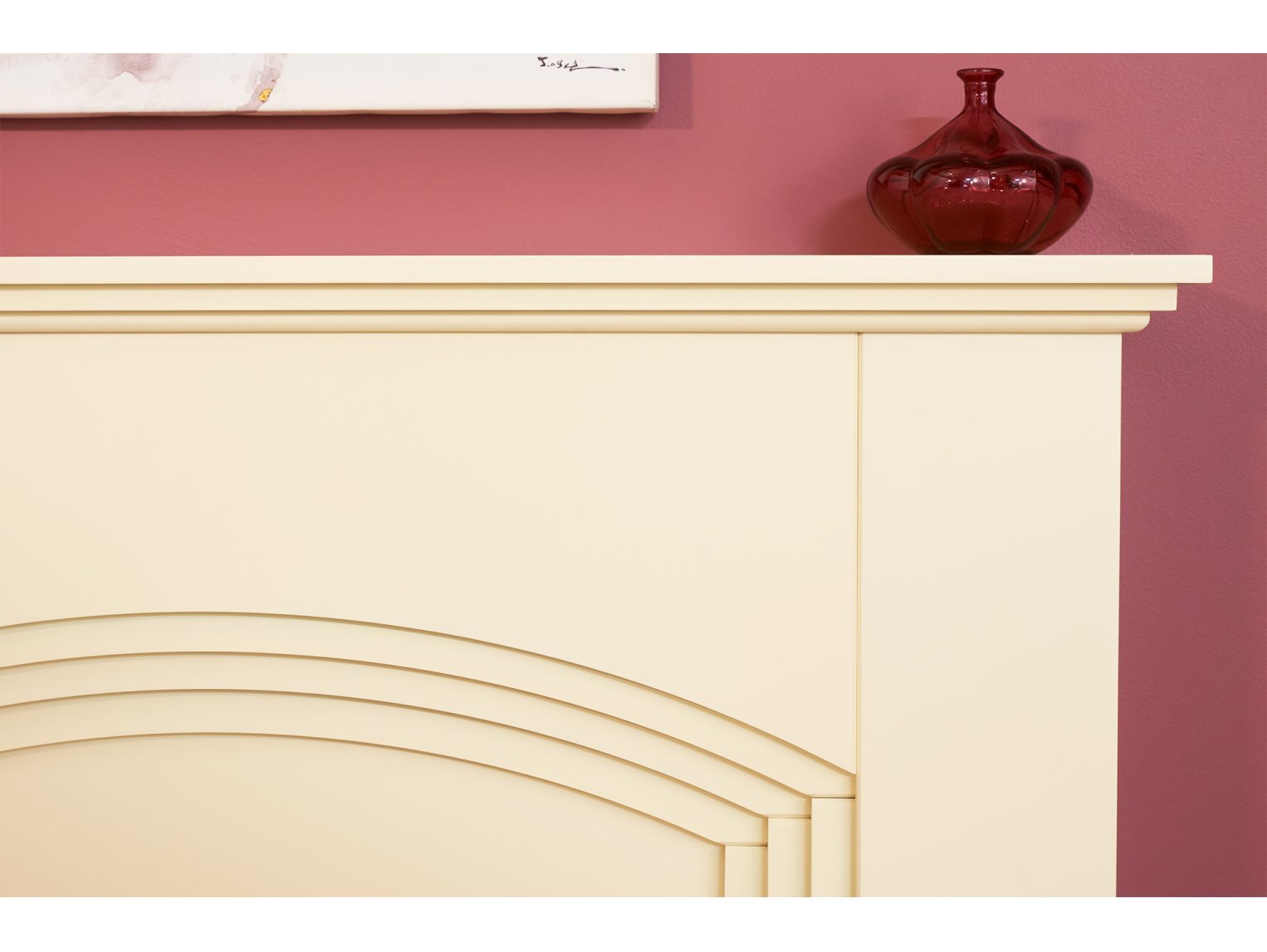 Adam Kirkdale Fireplace Cream + Blenheim Electric Fire Brass, 45"