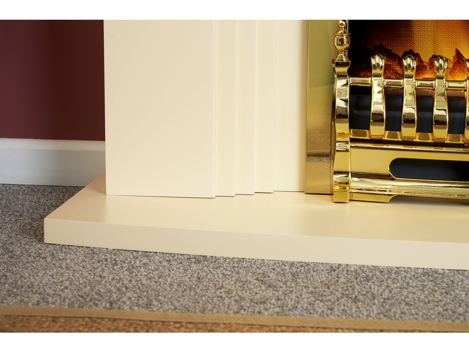 Adam Kirkdale Fireplace Cream + Blenheim Electric Fire Brass, 45"